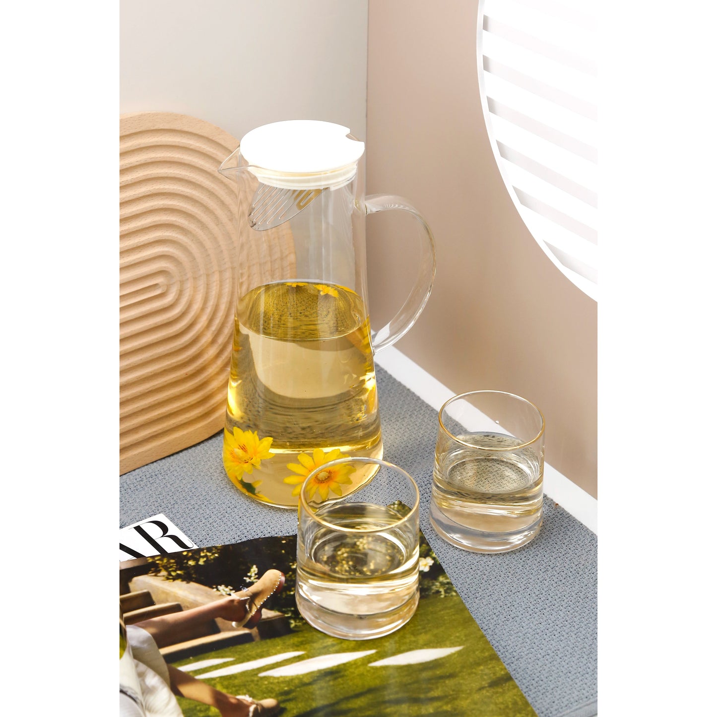 Glasrijk® Karaf set - Karaf 1.8L - 4 Waterglazen 320ml - Drinkglazen-Enkelwandige glazen-Glasrijk-Glasrijk