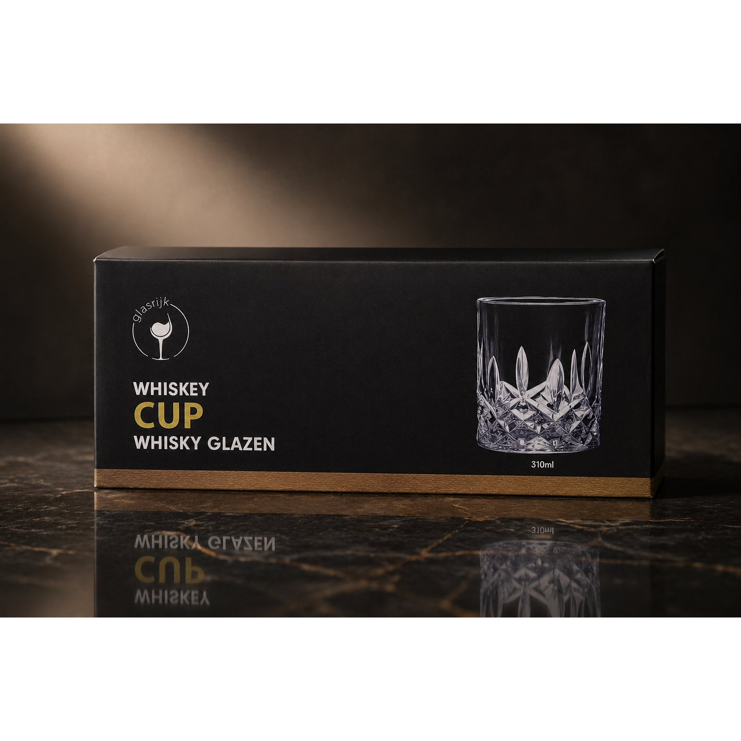 Glasrijk® - Whiskey glazen 310ml - set van 6