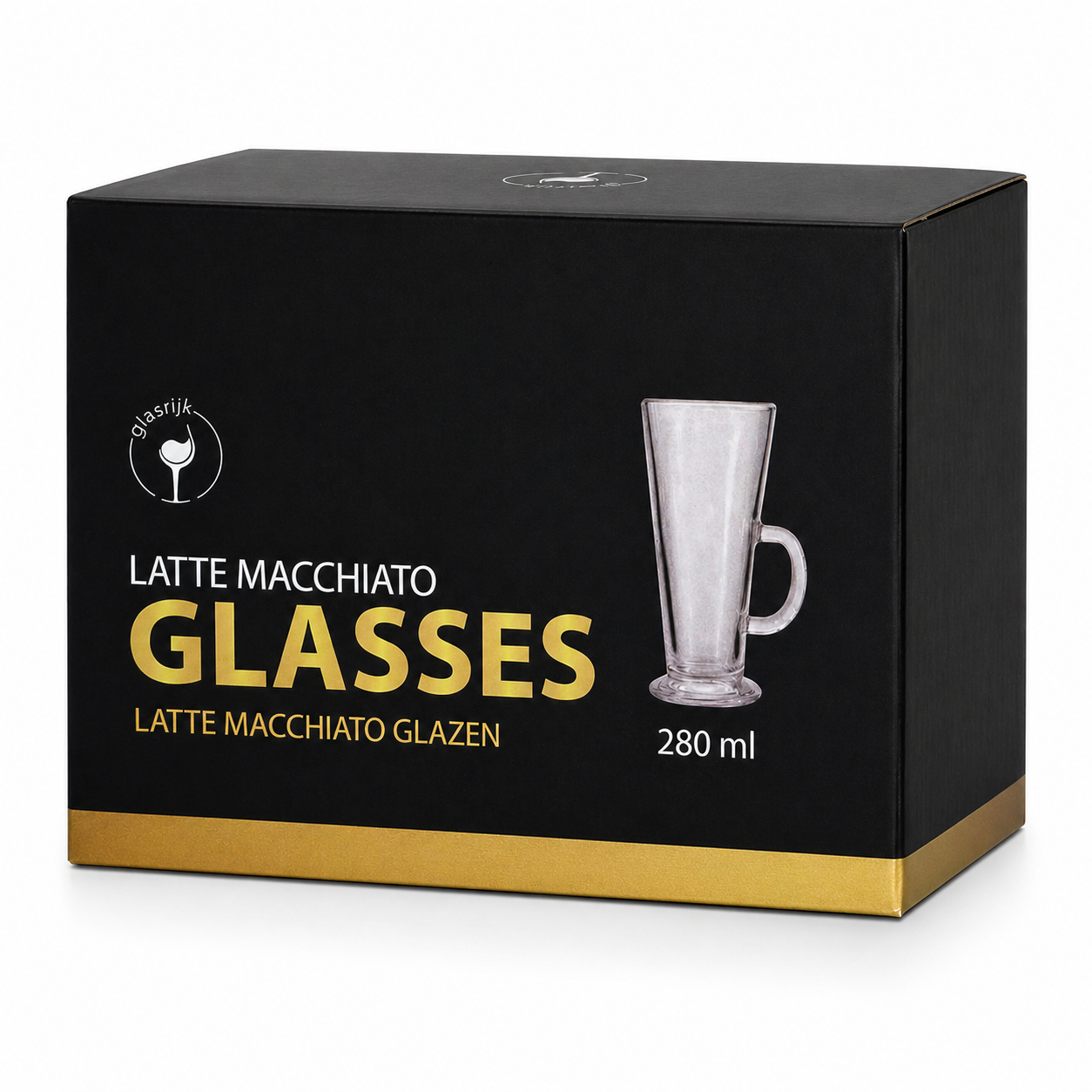 Glasrijk® Latte macchiato glazen - 280 ml - 4 stuks - Koffieglazen - Cappuccino glazen - Theeglazen