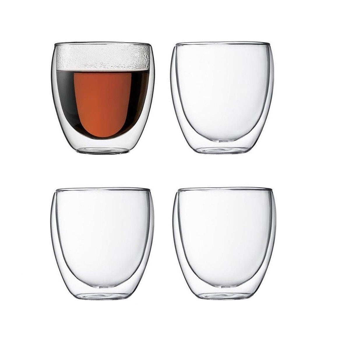 Glasrijk® Dubbelwandige glazen - koffieglazen - theeglazen - 250ml - 4 stuks-Dubbelwandige glazen-Glasrijk-Glasrijk