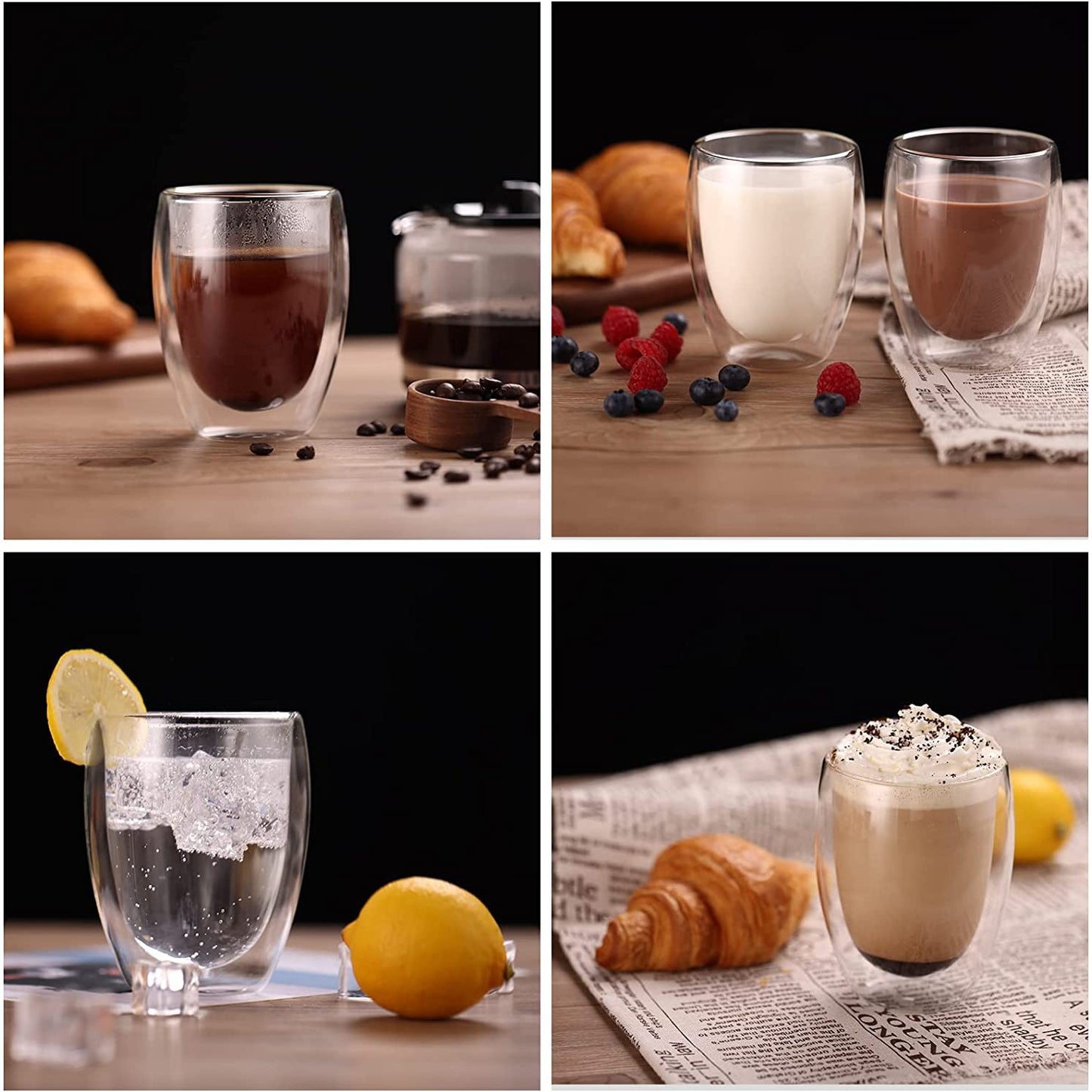 Glasrijk® Dubbelwandige glazen - koffieglazen - theeglazen - 350ml - 4 stuks-Dubbelwandige glazen-Glasrijk-Glasrijk