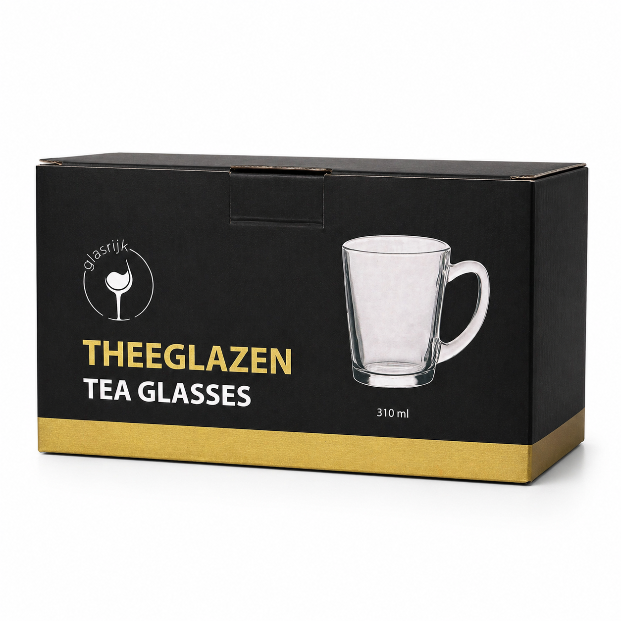Glasrijk® Theeglazen met oor - 310 ml - 4 stuks - Koffieglazen - Theeglas - Cappuccino glazen - Latte macchiato glazen