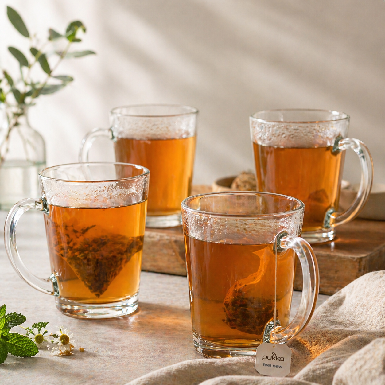 Glasrijk® Theeglazen met oor - 310 ml - 4 stuks - Koffieglazen - Theeglas - Cappuccino glazen - Latte macchiato glazen