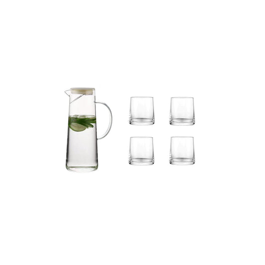 Glasrijk® Karaf set - Karaf 1.8L - 4 Waterglazen 320ml - Drinkglazen-Enkelwandige glazen-Glasrijk-Glasrijk