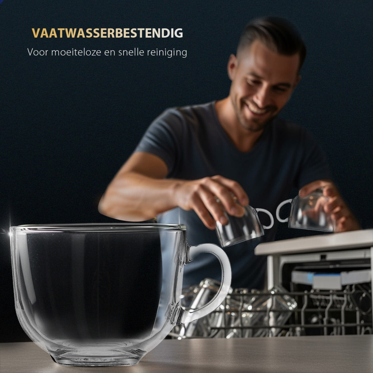 Glasrijk® Theeglazen - koffieglazen - 450ml - 4 stuks