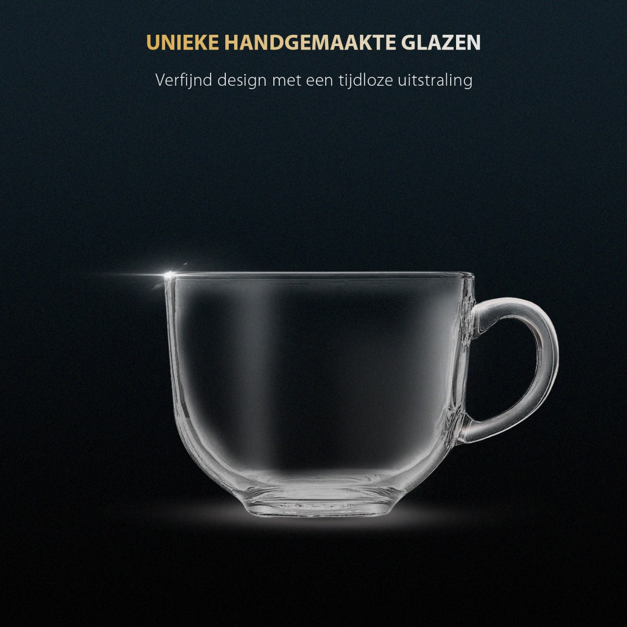 Glasrijk® Theeglazen - koffieglazen - 450ml - 4 stuks