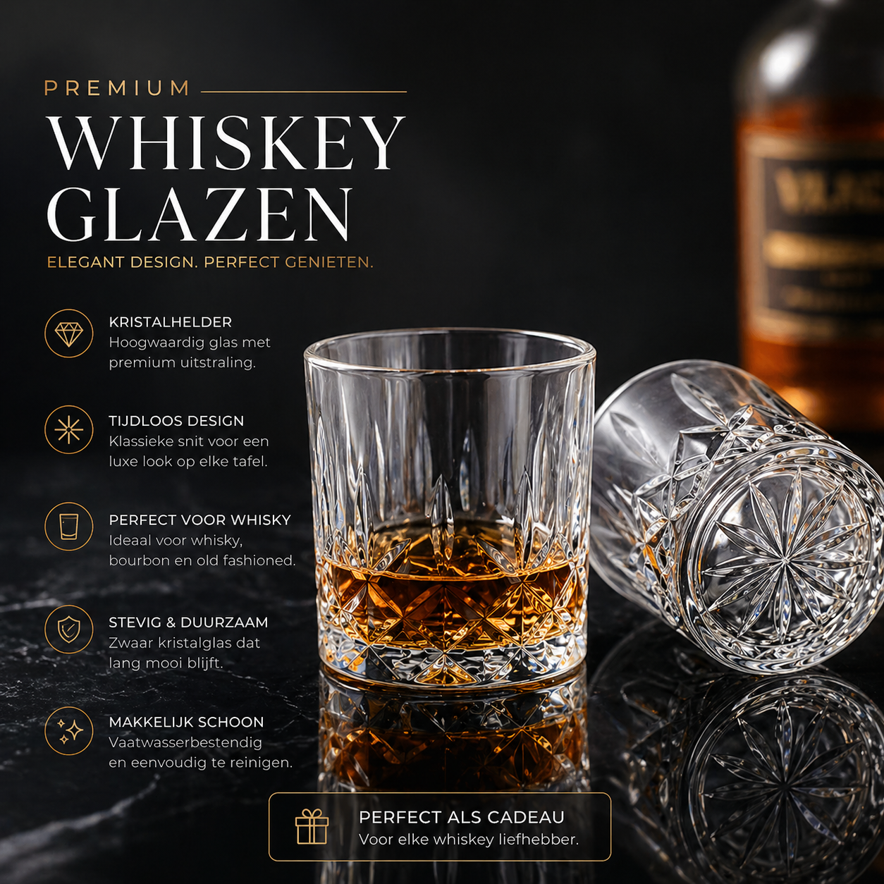 Glasrijk® - Whiskey glazen 310ml - set van 6